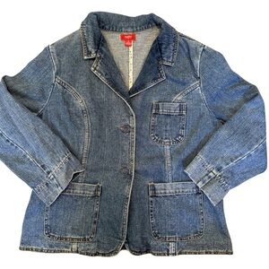 Vintage 90’s Mossimo Supply Co. Classic Blue Denim Blazer 3/4 sleeves.